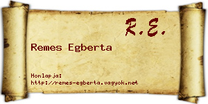 Remes Egberta névjegykártya